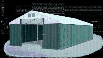 Garážový stan 5x6x3m střecha PVC 560g/m2 boky PVC 500g/m2 konstrukce ZIMA Zelená Bílá Zelené