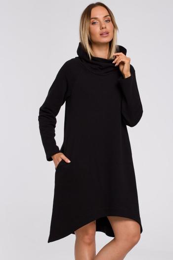 Černé asymetrické šaty M551