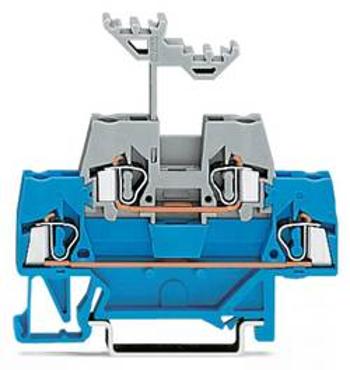 Dvojitá průchodková svorka WAGO 280-523, pružinová svorka, 5 mm, modrá, šedá, 50 ks