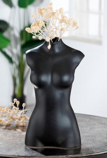 Keramická váza black lady, rovný tvar