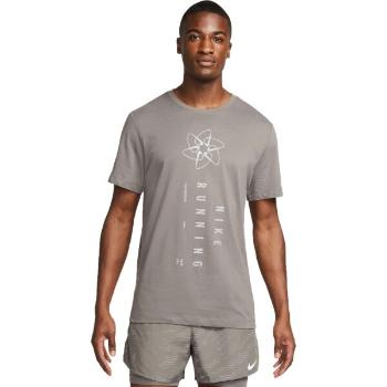 Nike DF TEE RUN DIVISION Pánské tričko, šedá, velikost XL