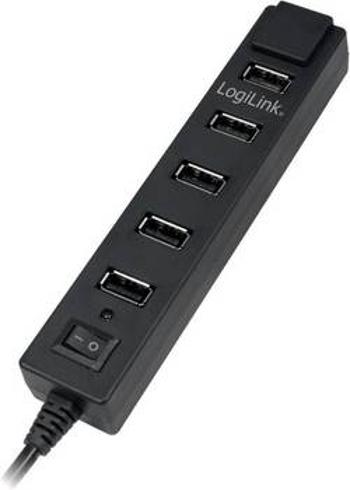 USB 2.0 hub s adaptérem LogiLink, 7-portový, spínač/vypínač