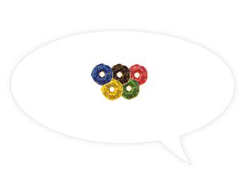 Samolepky bublina - 5kusů Donut olympics