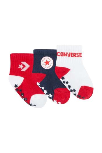 Kojenecké ponožky Converse 3-pack červená barva