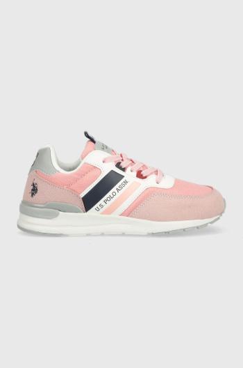 Dětské sneakers boty U.S. Polo Assn. růžová barva