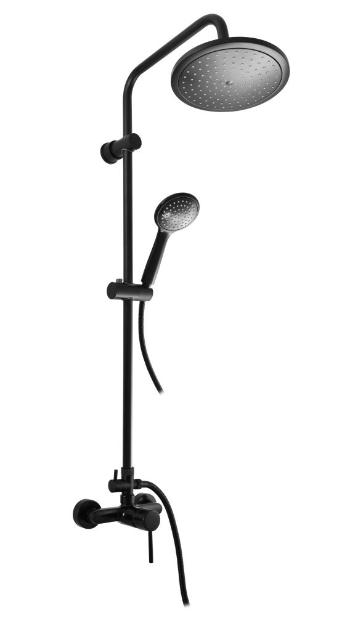 SLEZAK-RAV Vodovodní baterie sprchová SEINA s hlavovou a ruční sprchou černá matná, Barva: černá matná, Rozměr: 100 mm SE982.0/3CMAT