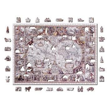 Woden City Dřevěné puzzle Mapa doby objevů 2v1, 1010 dílků eko (TR 1010-0101-XL)