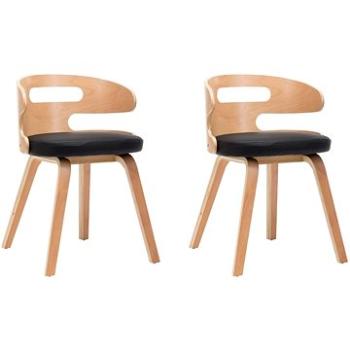 Jídelní židle 2 ks černé ohýbané dřevo a umělá kůže (283109)