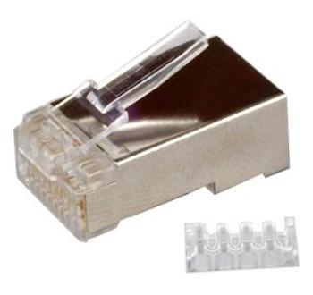 Konektor STP RJ45 (8p8c), Cat6, 50µm, skládaný, drát - 100 ks, KON8/8C6L/DRS-100