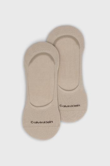 Ponožky Calvin Klein (2-pak) pánské, béžová barva
