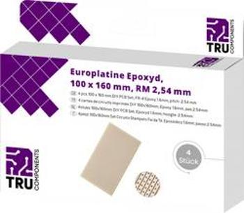 Eurodeska epoxid TRU COMPONENTS (d x š) 160 mm x 100 mm, tloušťka 35 µm, RM 2.54 mm, 4 ks