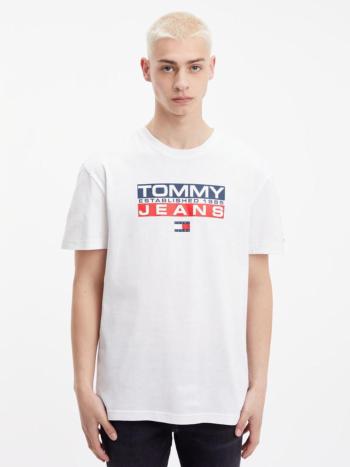 Tommy Jeans pánské bílé tričko Athletic - M (YBR)