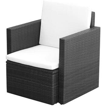 Zahradní židle s poduškami a polštáři polyratan černá 42669 (42669)
