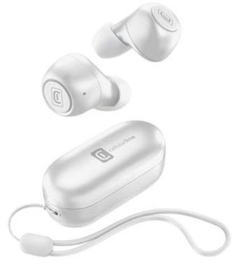 CellularLine True Wireless sluchátka Pick s dobíjecím pouzdrem, bílá