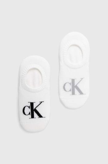 Ponožky Calvin Klein Jeans 2-pack dámské, bílá barva, 701226668