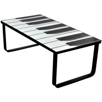 Skleněný konferenční stolek s potiskem, motiv klavíru (241174)
