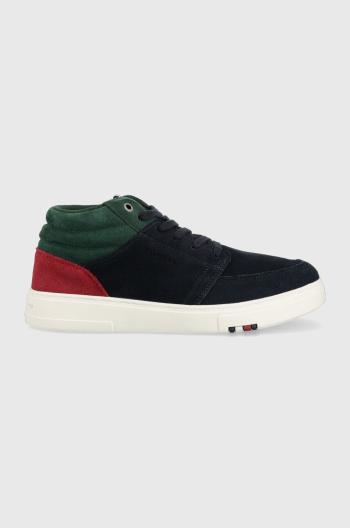 Semišové sneakers boty Tommy Hilfiger tmavomodrá barva