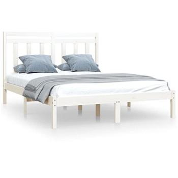 Rám postele bílý masivní dřevo 160 × 200 cm, 3105261 (3105261)