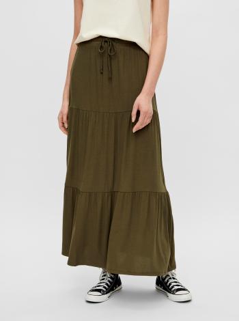 Khaki maxi sukně Pieces Neora