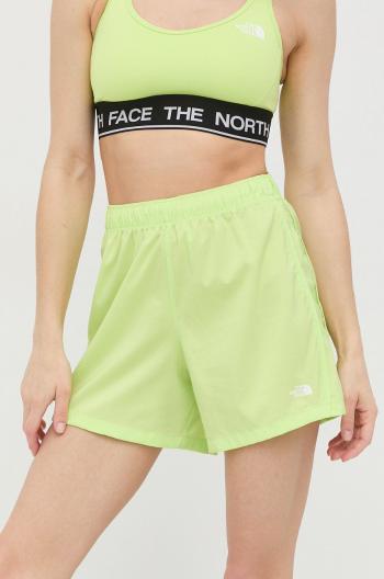 Sportovní šortky The North Face Freedom dámské, zelená barva, hladké, high waist