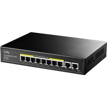 CUDY 8-Port Gigabit PoE+ Switch with 2 Gigabit Uplink Ports 120W                                     (GS1010PE)