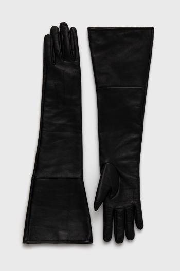 Kožené rukavice Elisabetta Franchi dámské, černá barva