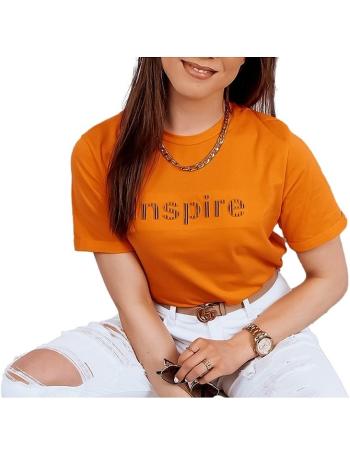 Oranžové tričko s nápisem inspire vel. S