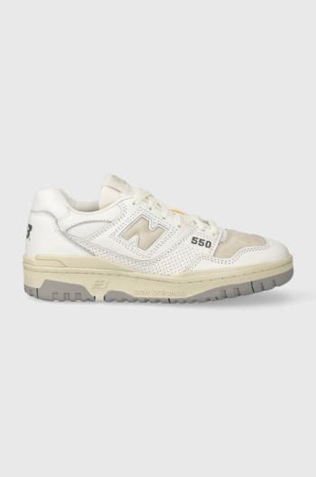 Kožené sneakers boty New Balance BB550PWG bílá barva