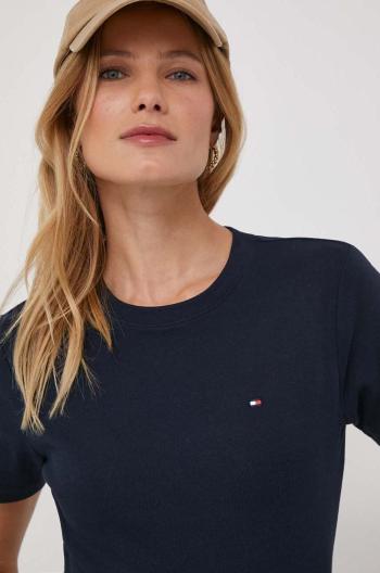 Bavlněné tričko Tommy Hilfiger tmavomodrá barva, WW0WW40587