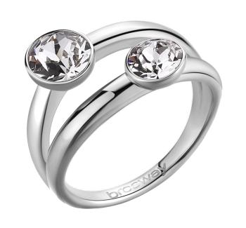 Brosway Výrazný ocelový prsten s krystaly Affinity BFF174 58 mm