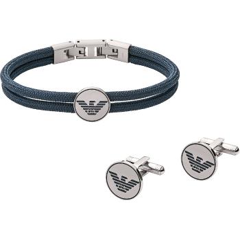 Emporio Armani Luxusní sada ocelových šperků EGS2784040 (manžetové knoflíčky, náramek)