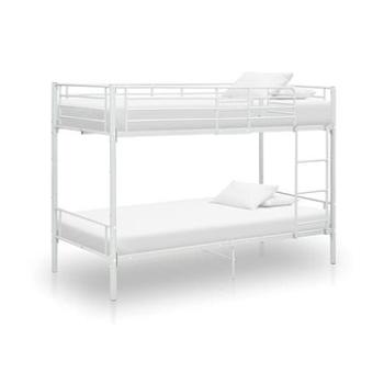 Poschoďová postel bílá kov 90x200 cm (287909)