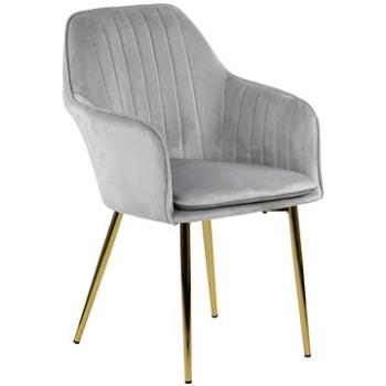 Židle CN-9020 židle světle šedá zlatý rám (Stema_5903917404846)