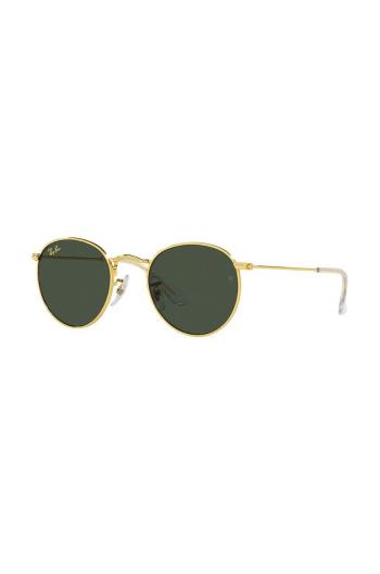 Dětské sluneční brýle Ray-Ban JUNIOR ROUND zelená barva, 0RJ9547S