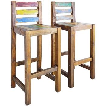 Barové stoličky 2 ks masivní recyklované dřevo (245800)
