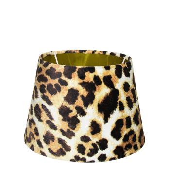Sametové stínidlo s motivem leopardí kůže a zlatým vnitřkem - 18*25*h16cm DCLKLP16