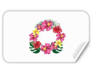 Samolepky obdelník - 5 kusů Rámeček - tropické květiny
