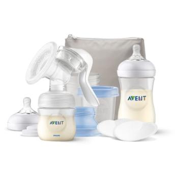 Philips Avent Manuální odsávačka mateřského mléka SCF430/16 s technologií Natural Motion, včetně lahvičky 125 ml a 260 ml Natural , 2x 6 kojicích...