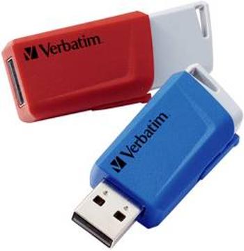 USB flash disk Verbatim V Store N CLICK 49308, 32 GB, USB 3.2 Gen 1 (USB 3.0), červená, modrá