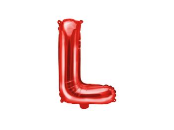 PartyDeco Fóliový balón Mini - Písmeno L 35 cm rudý