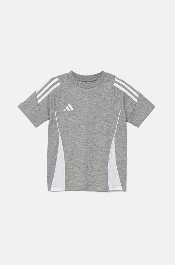 Dětské bavlněné tričko adidas Performance TIRO24 SWTEEY šedá barva, IR9356