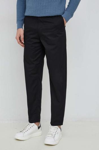 Bavlněné kalhoty Armani Exchange pánské, černá barva, ve střihu chinos