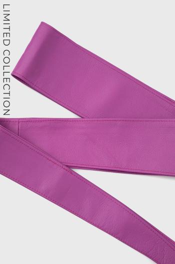 Kožený pásek Answear Lab x limitovaná festivalová kolekce BE BRAVE dámský, růžová barva