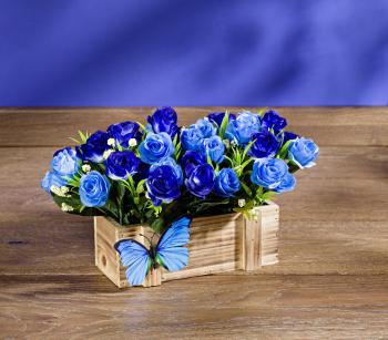 Magnet 3Pagen Truhlík s modrými květy