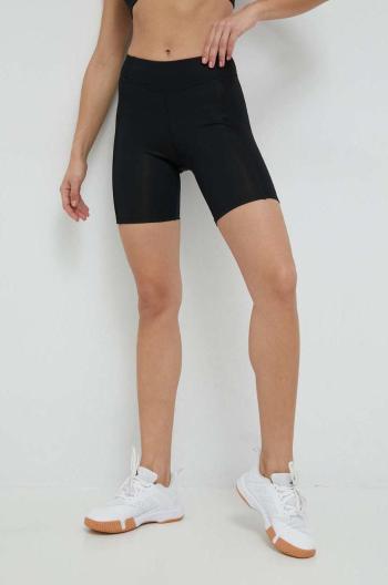 Šortky na jógu Reebok černá barva, high waist