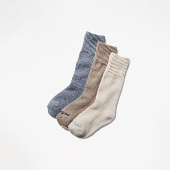 Three Pair Pack Marled Crew Socks Gift Box – L