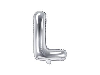 PartyDeco Fóliový balónek Mini - Písmeno L stříbrný 35cm