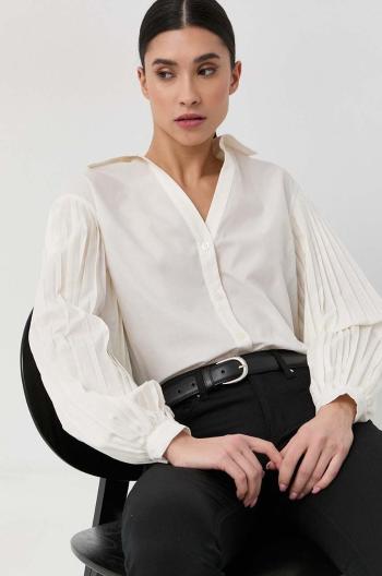 Košile Liu Jo dámská, béžová barva, relaxed, s klasickým límcem