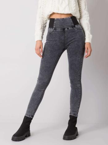 ŠEDÉ DÁMSKÁ SKINNY KALHOTY S VYSOKÝM PASEM NM-SP-L75.70-GRAY Velikost: XS