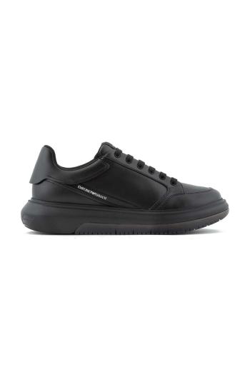 Kožené sneakers boty Emporio Armani černá barva, X4X633 XM964 K001